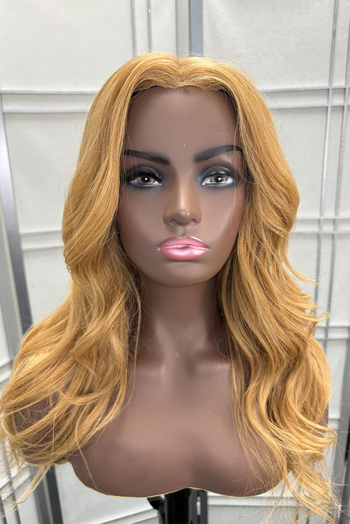 Natural Wavy Lace Front Wig - Remy Hair, Glueless Design - Front View