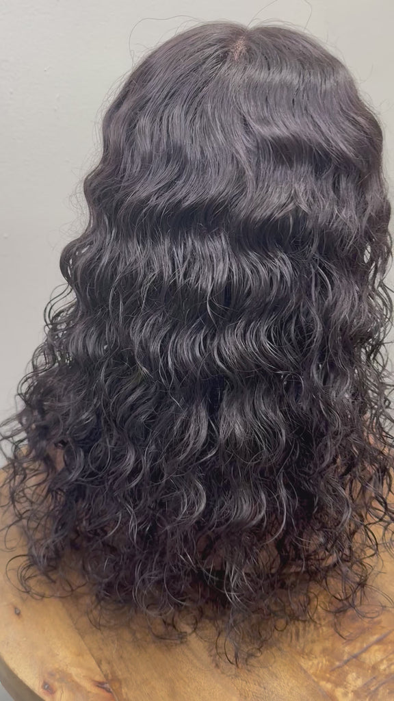 Full Lace Curly Wig - Natural Remy Hair, Glueless Design - Back View