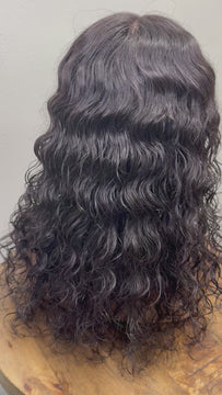 Full Lace Curly Wig - Natural Remy Hair, Glueless Design - Back View